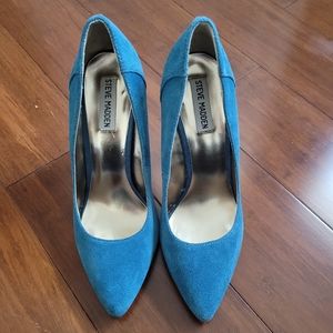 Steve Madden teal suede stiletto pumps